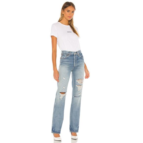 RE/DONE 90’s High Rise Loose Jeans – Medium Wash Distressed – Size 24 - Picture 10 of 10